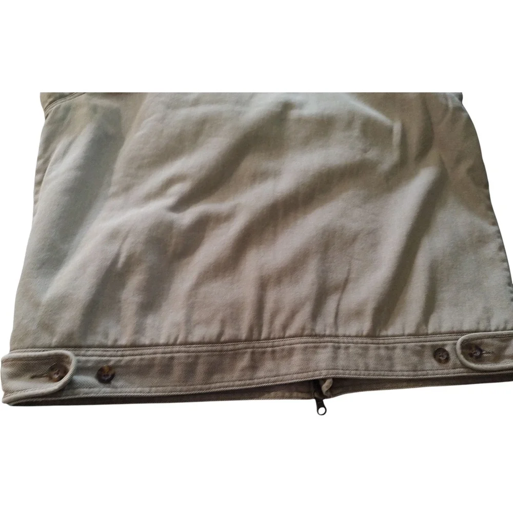 Woolrich Duck Canvas Jacket Sherpa Lined Dark Wheat Pockets Mens‎ Extra Large